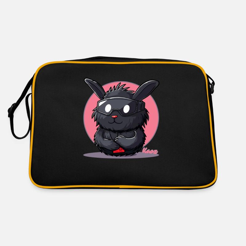 Ski bunny rabbit with ski goggles Retro Bag