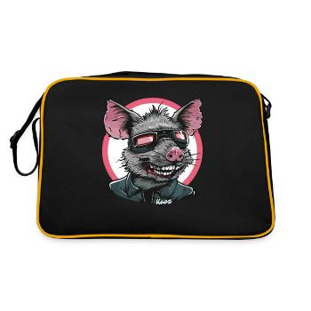 Rat cool avec lunettes et veste en cuir - Sac Retro - noir/or - Dos