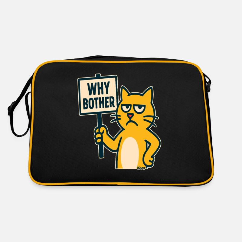 chat de dessin animé agacé : pourquoi s’embêter Sac Retro