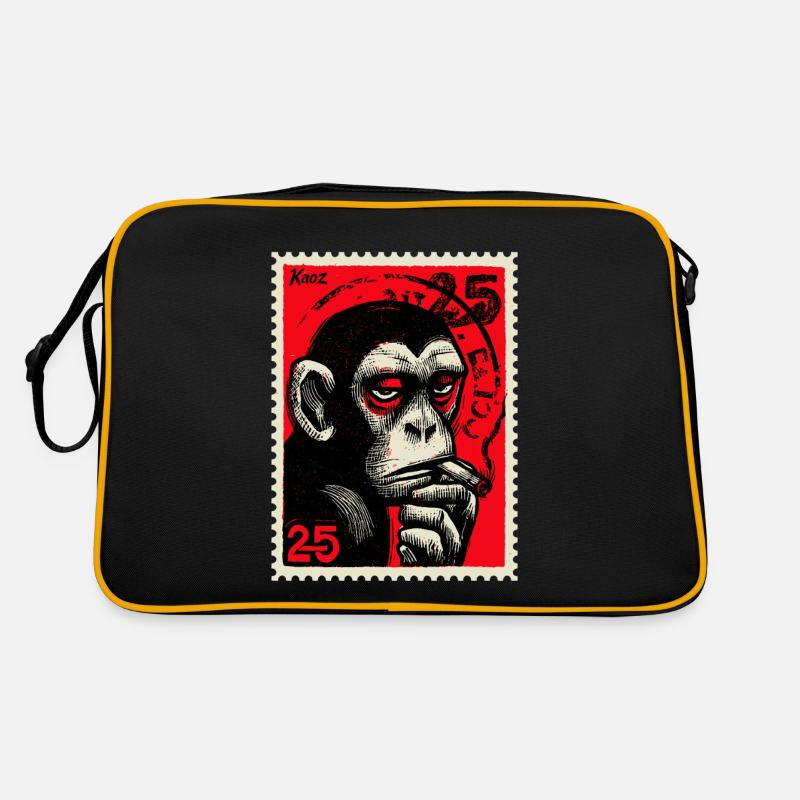 Cool monkey on postage stamp Retro Bag