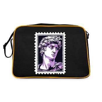 David from Florence Postage Stamp – Classic in Purple - Retro Bag - black/gold - Back