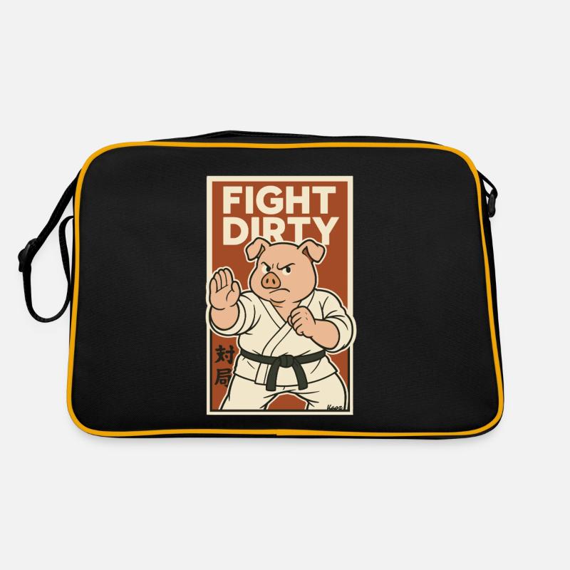 Karate Kampfschwein – Kämpfe schmutzig Retro Tasche