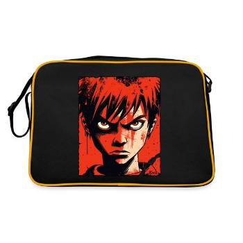Angry boy in red cartoon style - Retro Bag - black/gold - Back