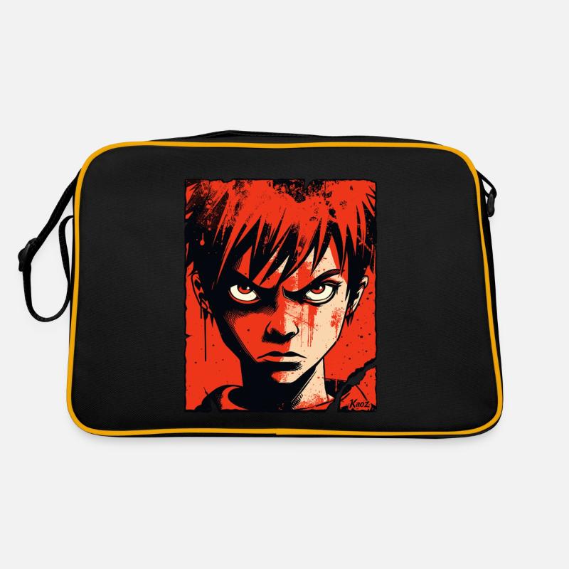 Wütender Junge im roten Comic-Stil Retro Tasche