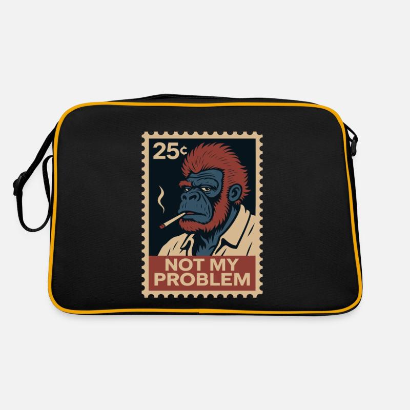 Nicht mein Problem: Affe mit Haltung Retro Tasche