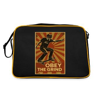 Skater Poster Retro – Obey the Grind - Retro Bag - black/gold - Back
