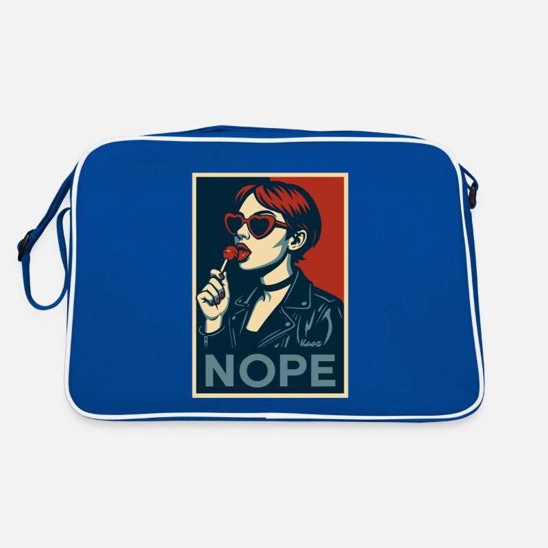 Fille rétro pop art – Affiche de déclaration NOPE Sac Retro