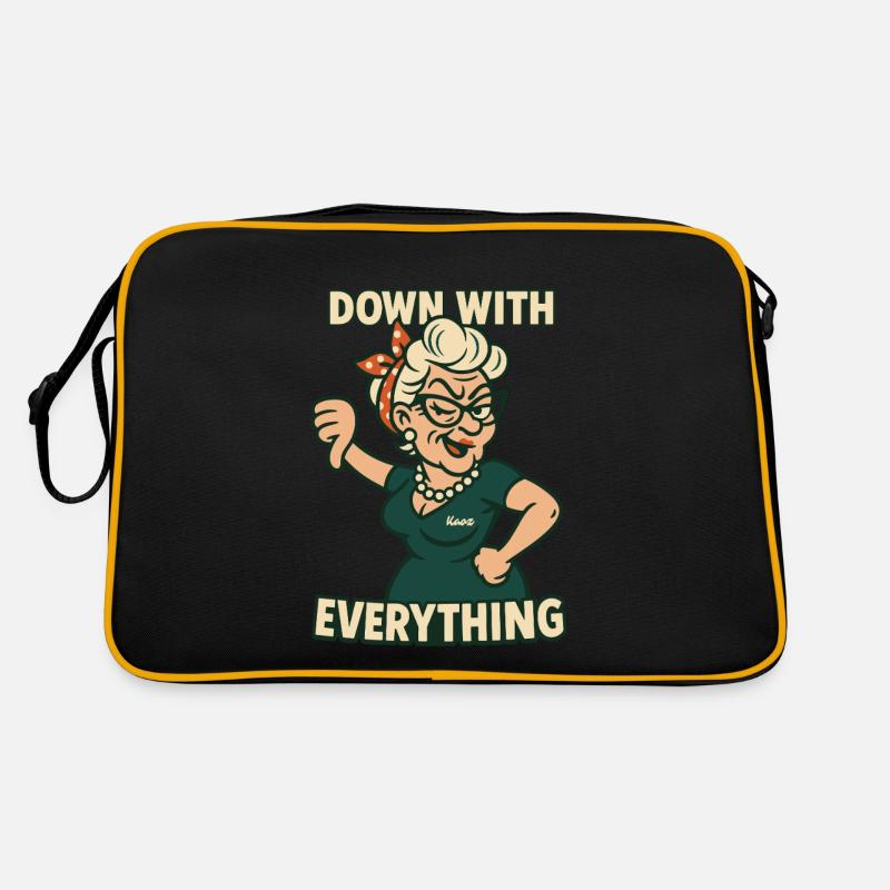 Naughty granny with thumbs down: against everything Retro Bag