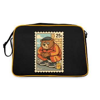 Stamp Grim Gopnik Bear in Tracksuit - Retro Bag - black/gold - Back