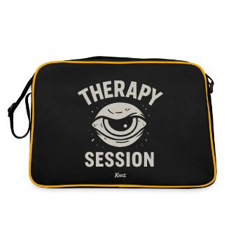 Cartoon Eye with Lettering Therapy Session - Retro Bag - black/gold - Back