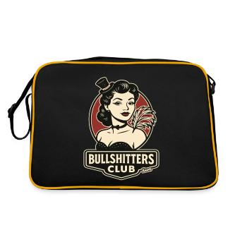 Retro lady with feather and top hat - Retro Bag - black/gold - Back