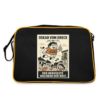Voisin agaçant volant dans le quartier résidentiel - Sac Retro - noir/or - Dos