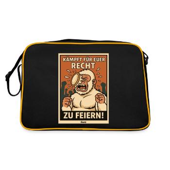 Yéti avec un gâteau sur le visage lors d’une fête - Sac Retro - noir/or - Dos