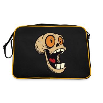 Crâne rieur avec de grands yeux - Sac Retro - noir/or - Dos