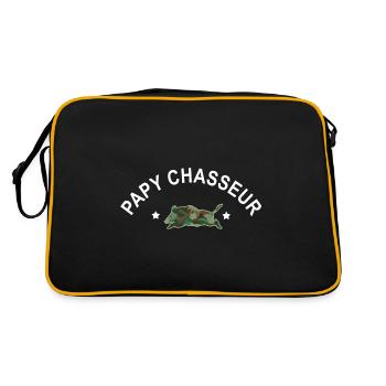 Cadeau papy chasseur chasse sanglier - Sac Retro - noir/or - Dos