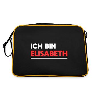 Elisabeth Name Spruch für stolze Elisabeths - Retro Tasche - Schwarz/Gold - Hinten
