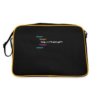 html programmer computer nerd - Retro Bag - black/gold - Back