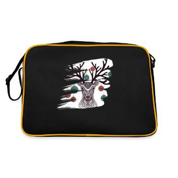 Noël cerf Noël Noël Art abstrait Style de travail Célébration de Noël - Sac Retro - noir/or - Dos