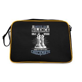 Move In Silence Only Speak Checkmate Chess - Retro Bag - black/gold - Back