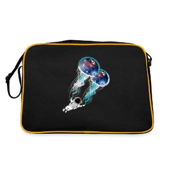 Nebula Galaxy Astronaut Outer Space Jellyfish - Retro Bag - black/gold - Back