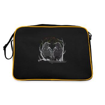 Huginn et Muninn mythes nordiques corbeaux Midgard - Sac Retro - noir/or - Dos