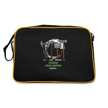 Funny Coder Programmer Developer Geeks Weapon - Retro Bag - black/gold - Back