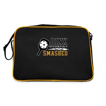 Funny Pickleball Puns Dink Responsibly Sports - Retro Bag - black/gold - Back
