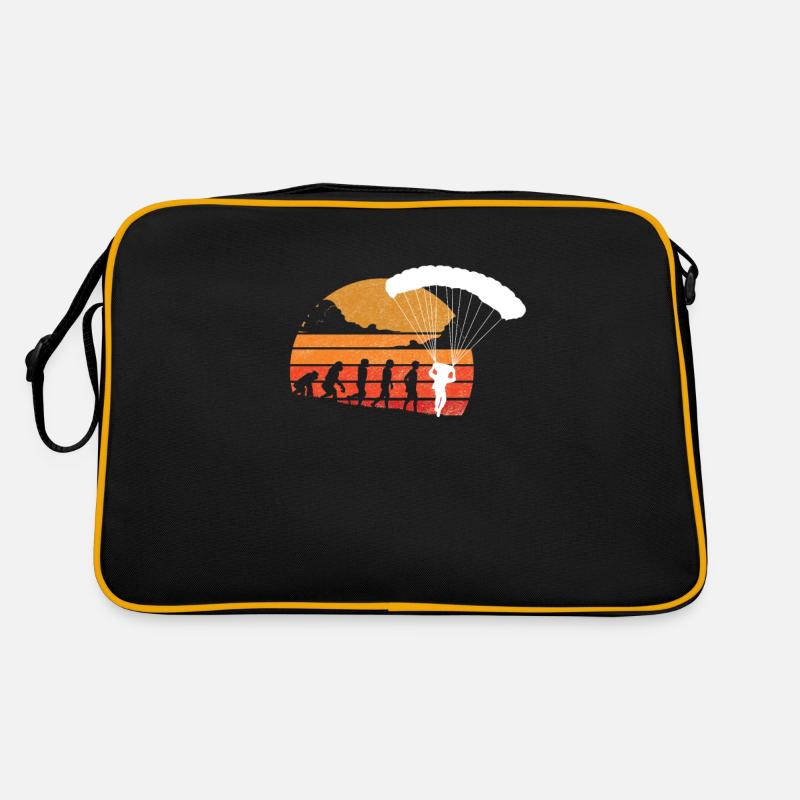 Entwicklung des Fallschirmspringens Fallschirmspringen Retro Tasche
