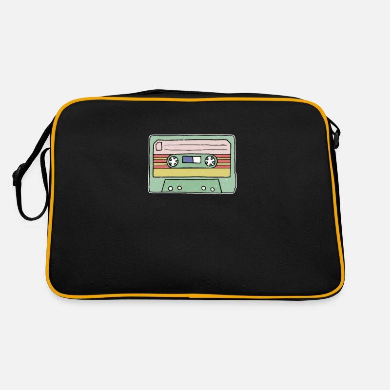 Retro Kassette - Retro Tasche - Schwarz/Gold