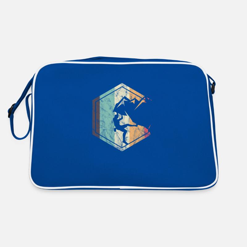 Kletternder Berg, der Wanderer-Extremsport wandert Retro Tasche