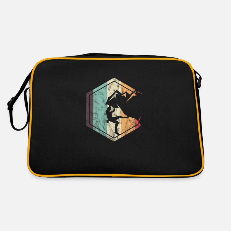Kletternder Berg, der Wanderer-Extremsport wandert Retro Tasche