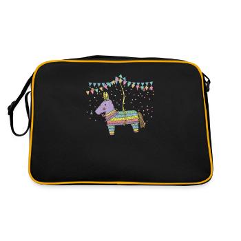 Geburtstagsfeier Geschenk Magical Unicorn Piñata - Retro Tasche - Schwarz/Gold - Hinten