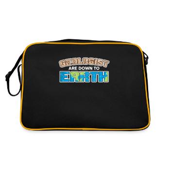Geologe-Studie der Erdchemie-Felsen - Retro Tasche - Schwarz/Gold - Hinten