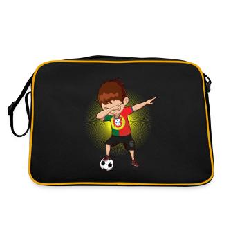 Football Portugais Portugal Footballeur - Sac Retro - noir/or - Dos