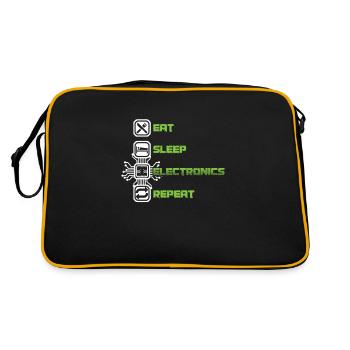 Essen Sie Schlaf Electronics Repeat Devices Transistor - Retro Tasche - Schwarz/Gold - Hinten