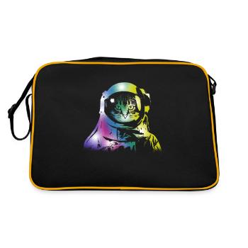 Chat Space Outerspace Galaxy Chats Chatons Propriétaires - Sac Retro - noir/or - Dos