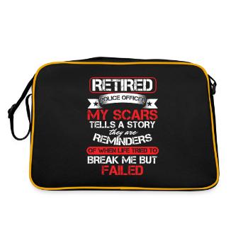 Polizist im Ruhestand, Polizist - Retro Tasche - Schwarz/Gold - Hinten