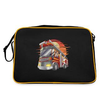 Firetruck Firefighting Fireman Firefighter Fire - Sac Retro - noir/or - Dos