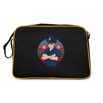Officier de police Agent de police Law Cop Vintage - Sac Retro - noir/or - Dos