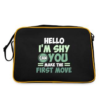 Mûre Pun Hilarante Flirt Dating Blague Bonjour, je suis - Sac Retro - noir/or - Dos
