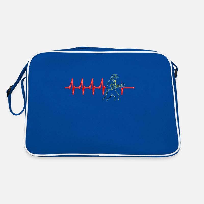 Firefighter Heartbeat Firefighting Fireman Retro Bag
