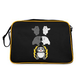 Panda Fusion Panda bear polar bear black bear gift - Retro Bag - black/gold - Back