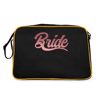 Wedding Bridals Bridal Shower Marriage Fiance - Retro Bag - black/gold - Back