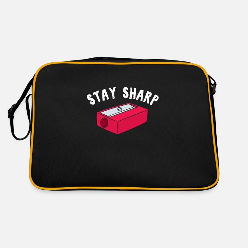 Enseignant Stay Sharp Sharpener Fournitures Scolaires Puns Sac Retro