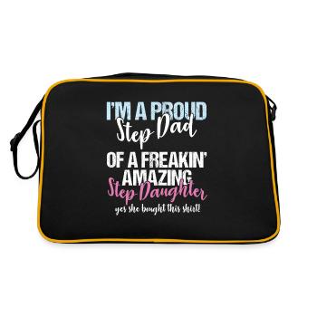 Stepdad I'm A Proud Step Dad Of Amazing Step - Retro Bag - black/gold - Back