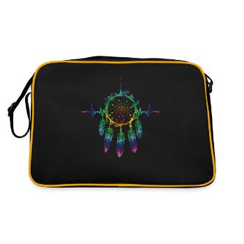 Kultur-Willow Hoop Feathers des amerikanischen Ureinwohners - Retro Tasche - Schwarz/Gold - Hinten