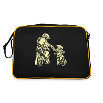 Papa Papa Moto Cadeau de motocross pour la fête des pères - Sac Retro - noir/or - Dos