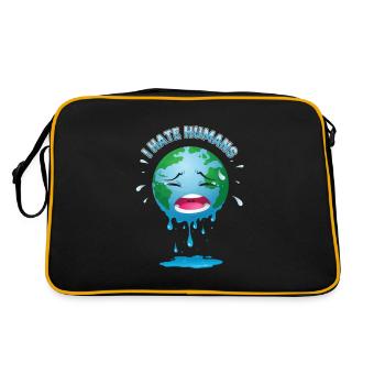 Environment Green Global Nature Lovers Planet - Retro Bag - black/gold - Back
