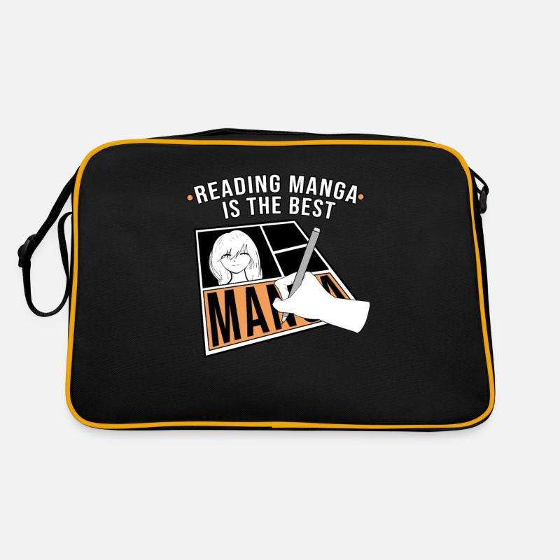 Manga - Retro Tasche - Schwarz/Gold