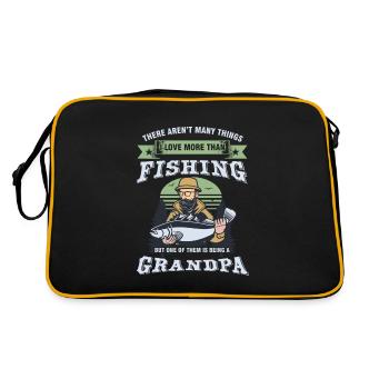 Fishing Fisherman Fishes Fish Gift I Love More - Retro Bag - black/gold - Back